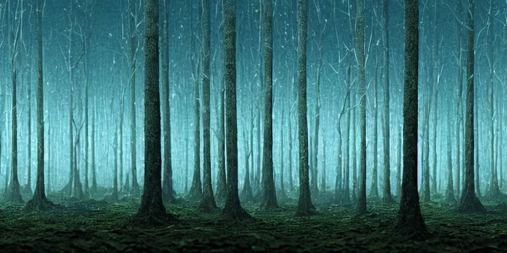 Prompt: trees from avatar movie fully wrapped in transparent polyethylene with light cloudy sky background, film still from the movie directed by denis villeneuve with art direction by zdzisław beksinski, close up, telephoto lens, shallow depth of field