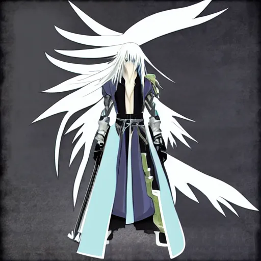 Prompt: Sephiroth from Final Fantasy, anime style