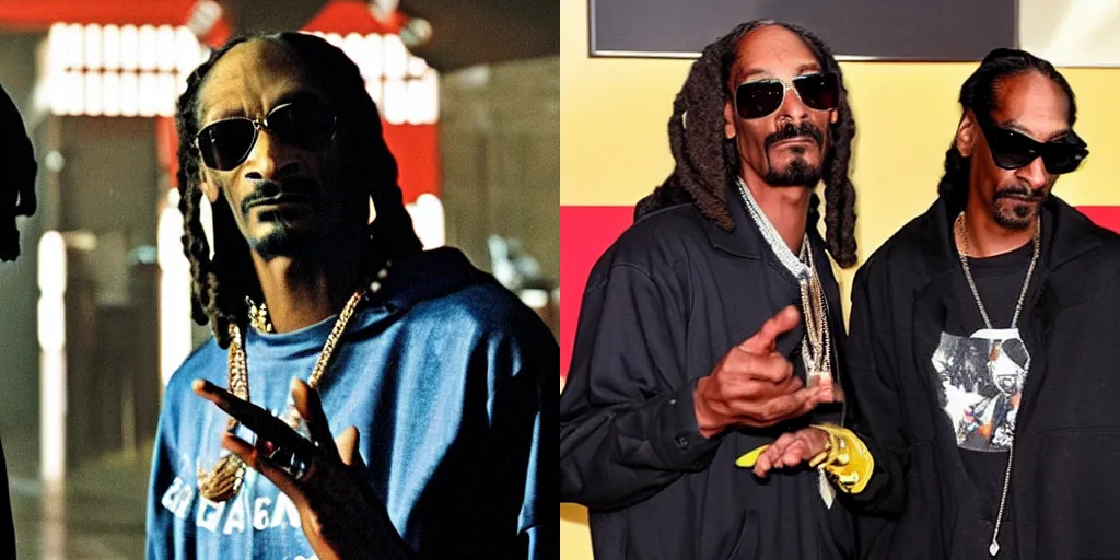 Prompt: Snoop Dogg warning the terminator about Sarah Connor