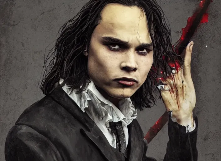 Image similar to vampires attacking frank dillane in london, gothic, horror, realistic, intricate, detailed, scary, beautiful, trending on artstation, masterpiece