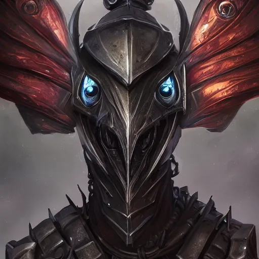 Prompt: portrait of humanoid mosquito resembling a knight in black monstrous armor with two dragonfly wings, league of legends splash art, hearthstone splash art, full body shot, rule of thirds, ultrafine hyperrealistic detailed face, artgerm, greg rutkowski, trending on artstation, 8 k, intricately detailed, highly detailed