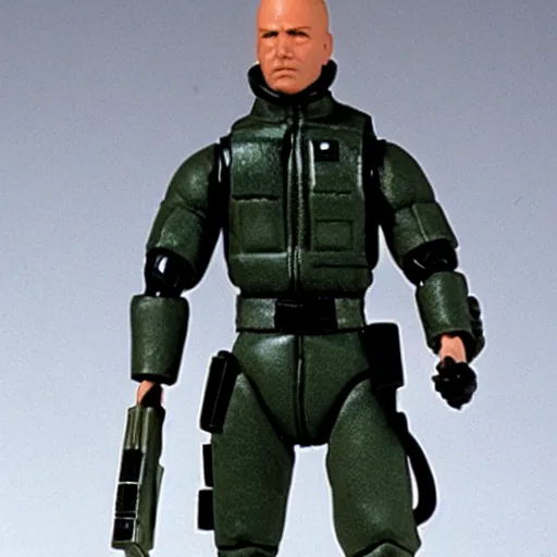 Prompt: photo of an unreleased gi joe prototype action figure from 1 9 8 5.