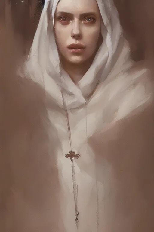 Image similar to catherine of siena by Greg Rutkowski, painting, portrait, trending on artstation