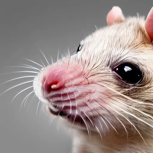 Prompt: a rat with the face of a dog. 8k ultra hd.