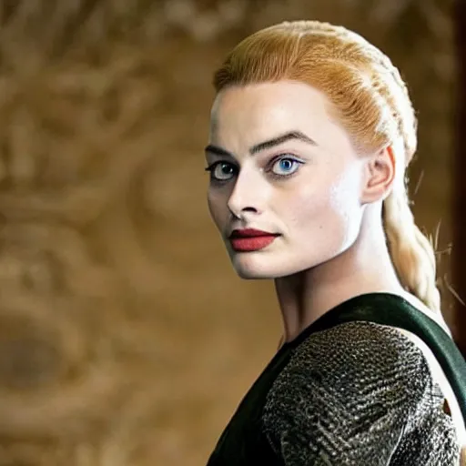 Prompt: Margot Robbie as Sansa Stark