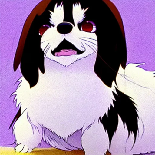 Image similar to a japanese chin as an anime character in a studio ghibli film