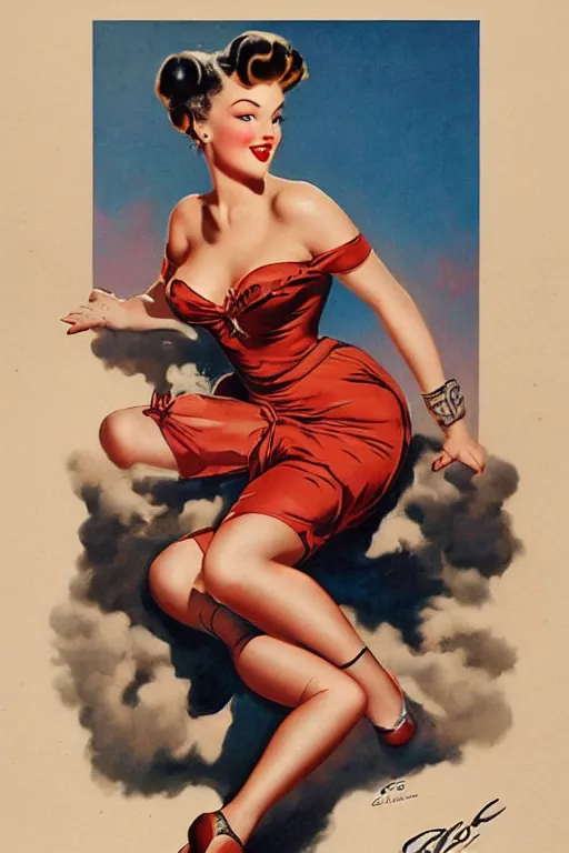 Image similar to Traditional American Tattoo of Pinup Girl by Gil Elvgren