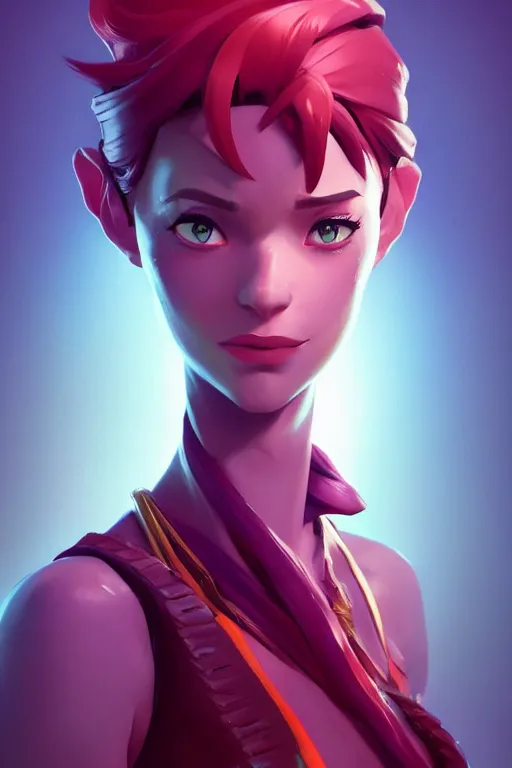 Prompt: epic lady portrait stylized as fornite style game design fanart by concept artist gervasio canda, behance hd by jesper ejsing, by rhads, makoto shinkai and lois van baarle, ilya kuvshinov, rossdraws radiating a glowing aura global illumination ray tracing hdr render in unreal engine 5