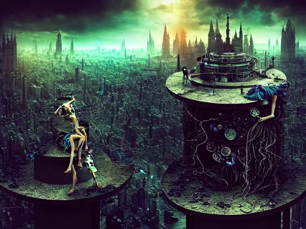 Image similar to highly detailed photo of living is the illusion of dying, trending on deviantart, neo surrealism, sharp focus, 4 k, a lot of little details, octane, masterpiece, art by max ernst