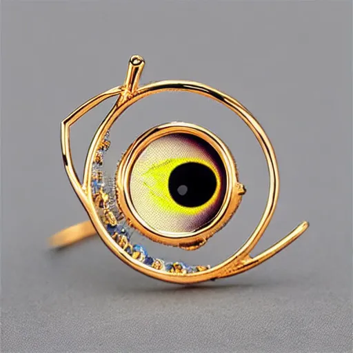 Image similar to jewelry shaped like the eye of sauron