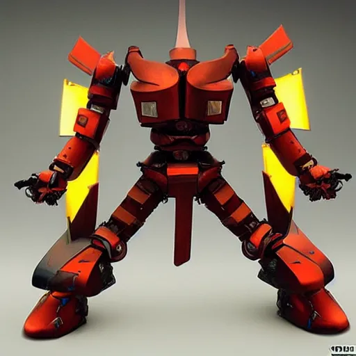 Prompt: a giant robot samurai. anime