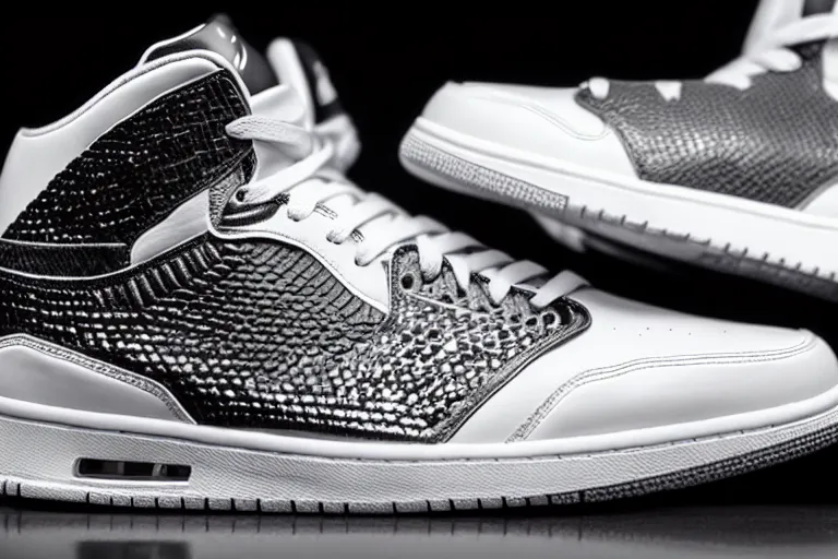 Prompt: air jordan sneakers made of diamond,