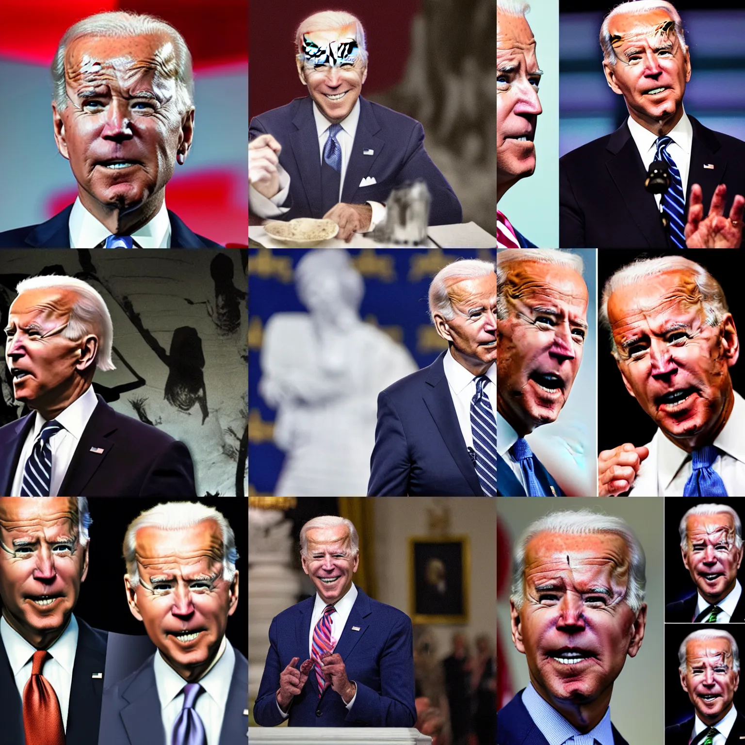 Prompt: joe biden turns into a zombie