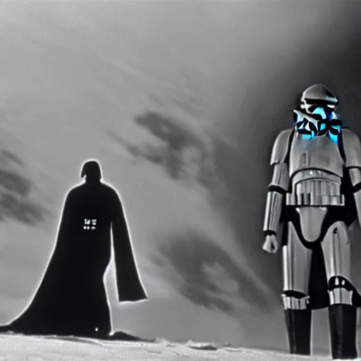 Prompt: film still from star wars ( 1 9 5 5 )