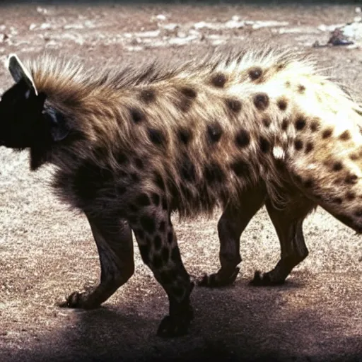 Image similar to hyena in space