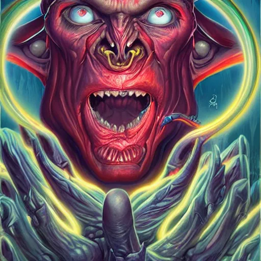 Image similar to doom demon elden ring boss portrait of satan, Pixar style, by Tristan Eaton Stanley Artgerm and Tom Bagshaw.