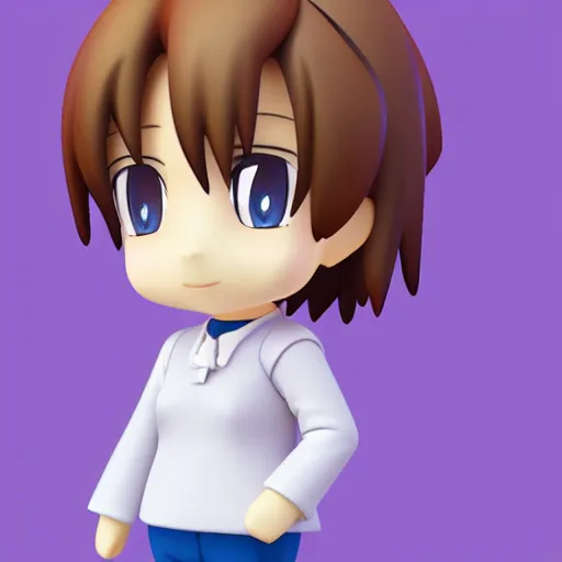 Prompt: character face portrait of a singular kawaii chibi in the sytle of kyoto animation, in simple background, nendoroid eyes, blender, toon rendering, toon shader, unity chan