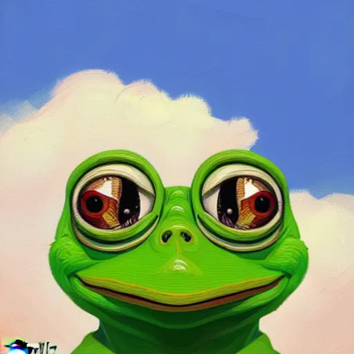 Prompt: pepe the frog portrait by Sylvain Sarrailh, high detail, trending on artstation