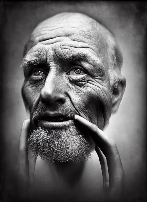 Image similar to handsome anthropomorphic mangle by lee jeffries, gelatin silver process