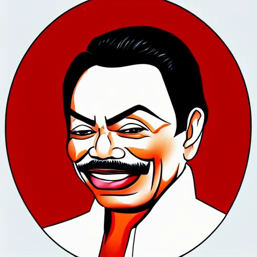 Image similar to mahinda rajapaksa as the devil, hand drawn style