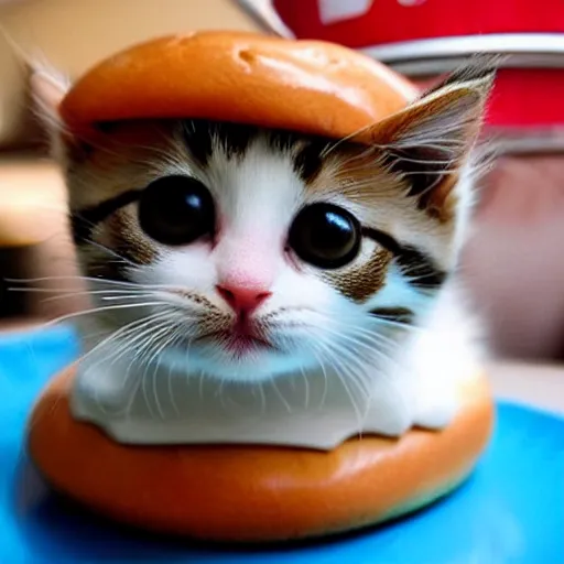 Prompt: “ cute kitten hamburger ”