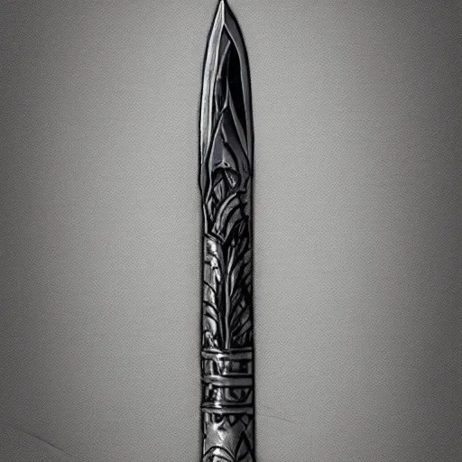 Prompt: a small dagger made of shadow, concept art, detailed, digital art,