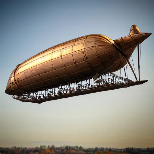 Image similar to steampunk airship in the sky, 35mm 8k product photo