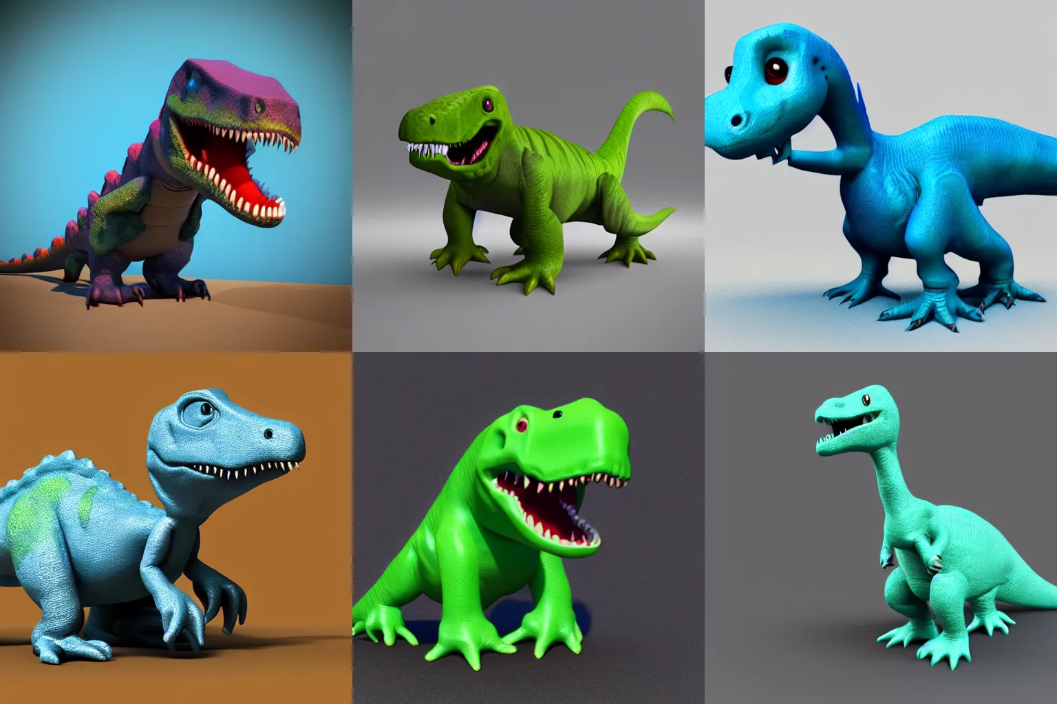 Prompt: cute claymation dinosaur 3d render