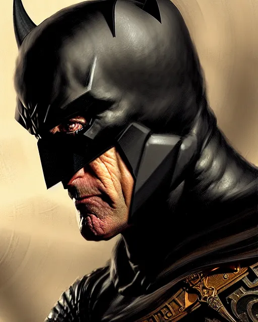 Image similar to grim batman, fantasy character portrait, ultra realistic, concept art, intricate details, highly detailed by greg rutkowski, gaston bussiere, craig mullins, simon bisley