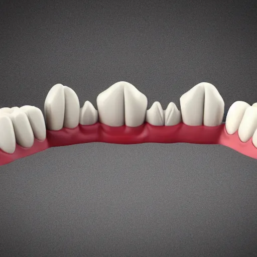 Image similar to poorly rendered 3 d set of teeth