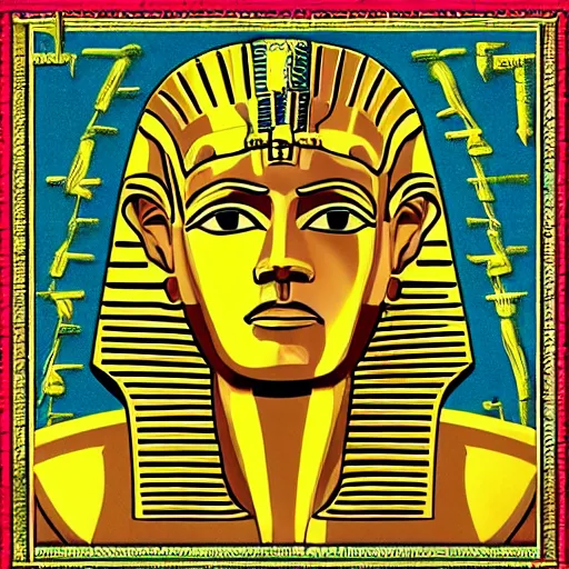 Prompt: a pharaoh that looks like donald trump, majestic, powerful, pyramids, anunaki, hieroglyphs, lush, rainforest, river, green, river god, wilbur smith, gold, trump tower