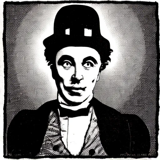 Prompt: “ charlie chaplin in the style of robert crumb”