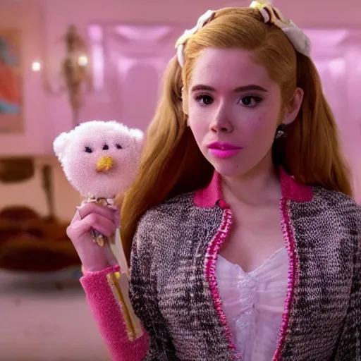 Prompt: film still of belle delphine in a movie directed by quintin tarantino