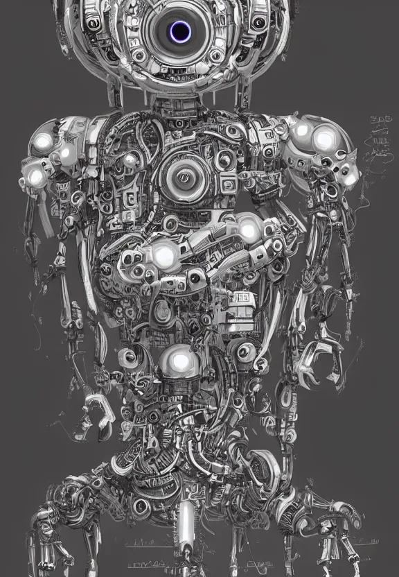 Prompt: beautiful ornate cyberpunk robot alien body, mechanical, realism, symmetrical