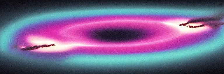 Image similar to graphic novel illustration of pink and purple clouds spiraling into a black hole, cyan lightning, digital illustration, visual novel