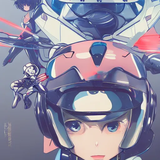 Image similar to Mouse mecha pilot by Kuvshinov Ilya, very very very very very very cute, Anime Key Visual, dramatic wide angle, by Studio Trigger, daily deviation, trending on artstation, faved watched read, sharp focus, makoto shinkai traditional illustration collection aaaa updated watched premiere edition commission ✨ whilst watching fabulous artwork \ exactly your latest completed artwork discusses upon featured announces recommend achievement