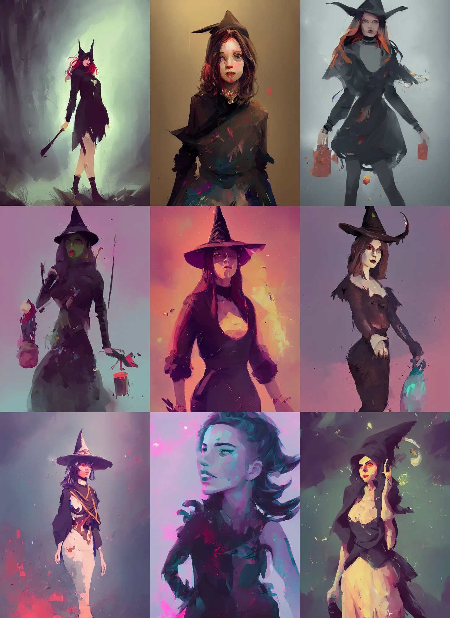 Prompt: a beautiful digital painting art of a full body portrait of a mighty beautiful female witch, artwork by ismail inceoglu, trending on artstation