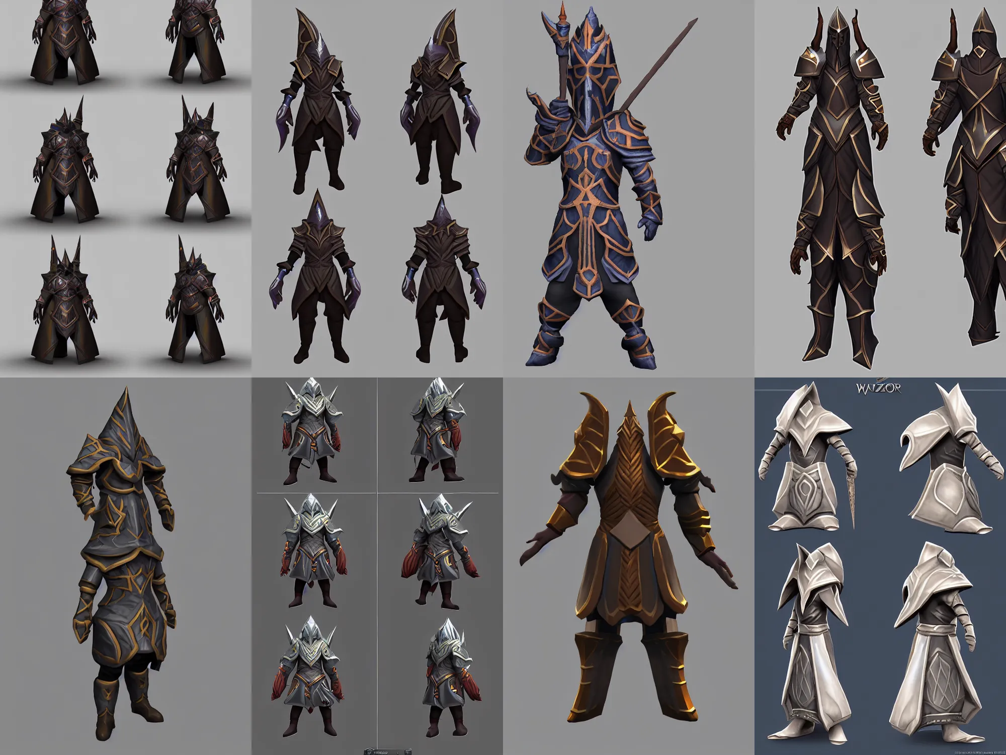 Prompt: wizard armor, featured on polycount