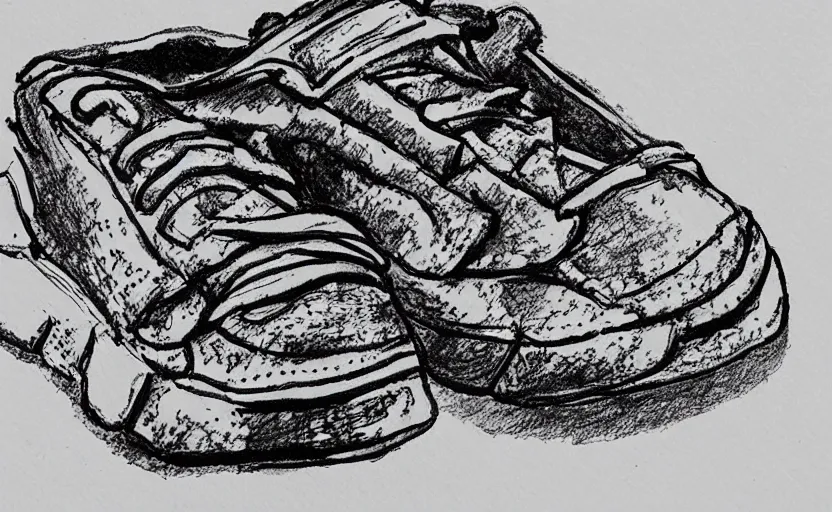 Image similar to sneaker made out of lego, ink drawing, jacques - louis david