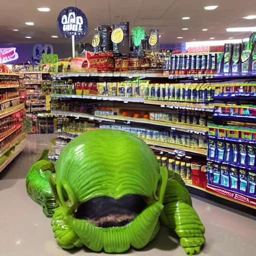 Prompt: alien supermarket