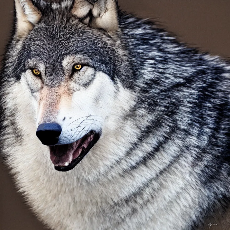 Image similar to a wolf merged with a!!! crow,! photorealistic, white background