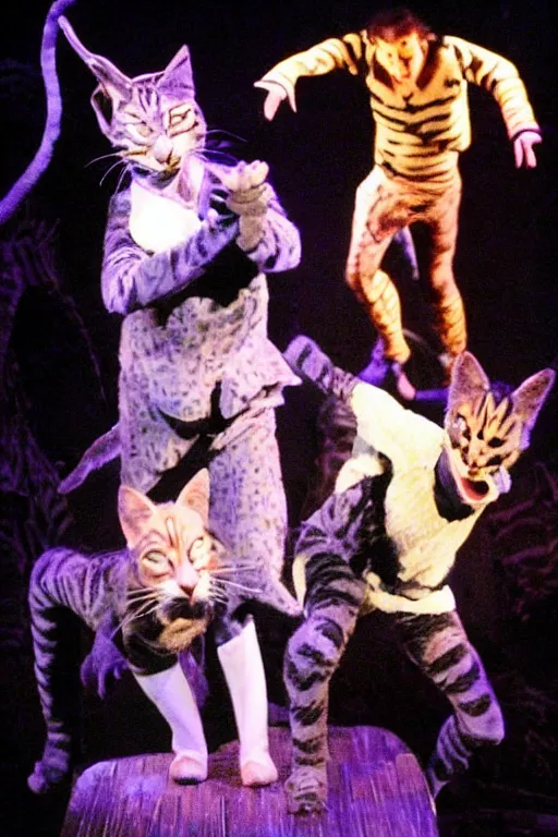 Image similar to 📷 mungojerrie and rumpleteazer, cats musical 1 9 9 8, dynamic lighting, portait