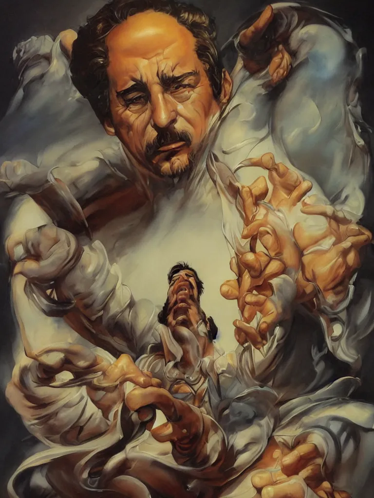 Prompt: portrait of Jordi Roca, the famous pastry chef, , by Boris Vallejo , Julie Bell , Brom , Frank Frazetta , Jeff Easley cinematic , high quality ,extremely detailed , trending on artstation , rule of thirds, golden ratio