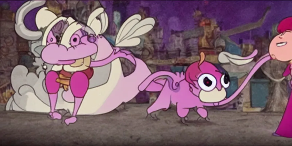 Image similar to a still from Chowder featuring Bayonetta