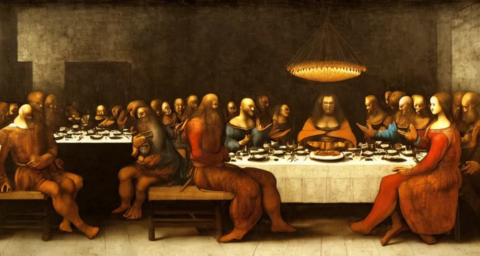 Image similar to painting of the final dinner, leonardo da vinci