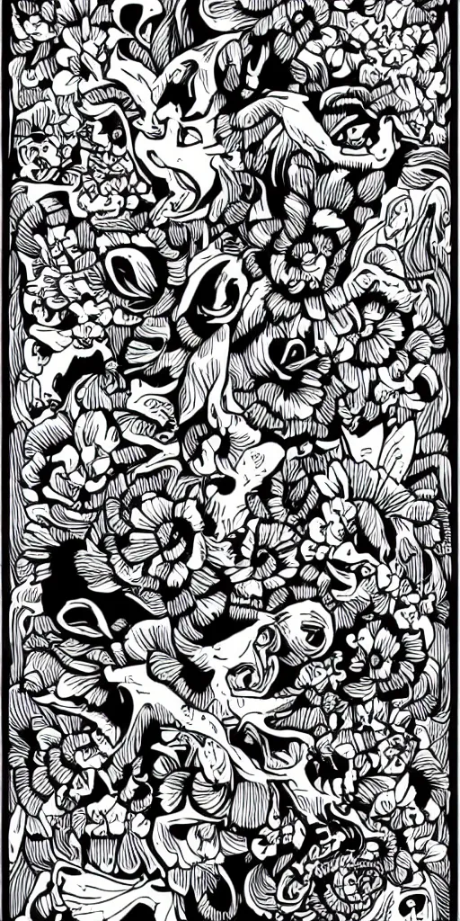 Prompt: mcbess illustration of beautiful flowers