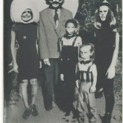 Image similar to really old polaroid photograph of horrorific extraterrestrial beings visiting earth,