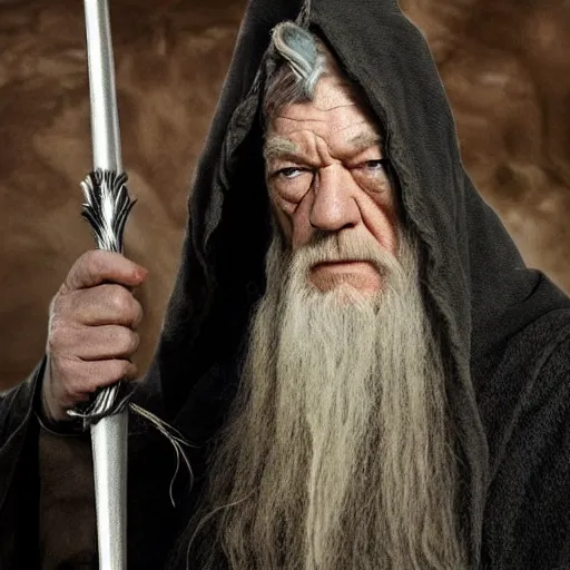 Prompt: profile photo of the evil ian mckellen as gandalf in a dark viking hood playing odin all father from the thor movie, highly detailed, cinematic shot, cinematic lighting, 8 k, exquisit facial detail