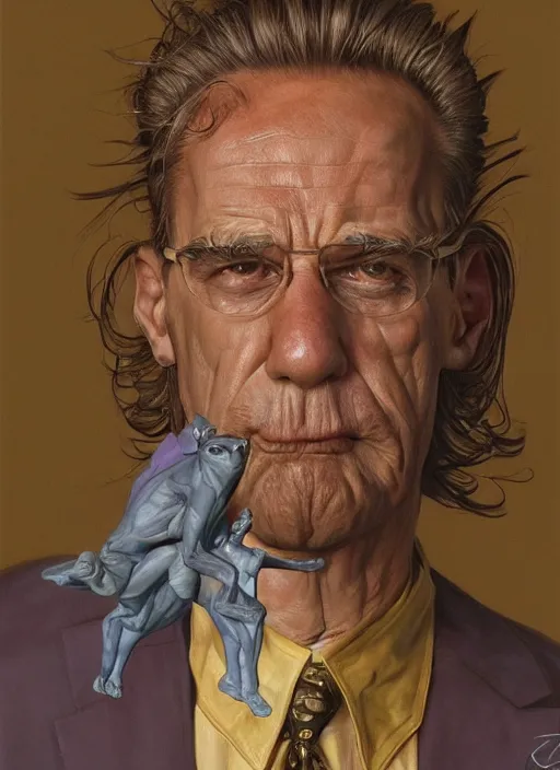 Image similar to portrait of ALF in Society (1989), highly detailed, centered, solid color background, digital painting, artstation, concept art, smooth, sharp focus, illustration, artgerm, donato giancola, Joseph Christian Leyendecker, Les Edwards, Ed Repka, WLOP, Artgerm