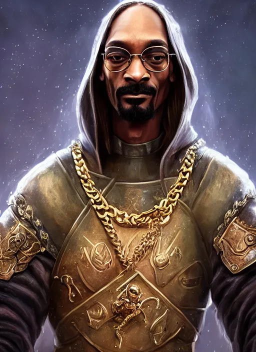 Prompt: snoop dogg as a mage, short beard, grumpy, plate armor, Ivan Aivakovsky, Boris Vallejo, epic fantasy character art, D&D Concept Art, full length, ultra Realistic, Regal, Refined, Detailed Digital Art, Exquisite detail, post-processing, masterpiece, Cinematic Lighting, Unreal Engine, 8k, HD,